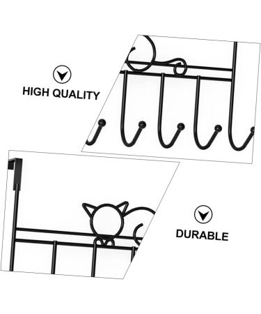 LABRIMP College Essentials 7 Door Hook Towel Hooks Cabinet Hooks Wood Decor Coat Hook Coat Hanger No Trace Bedroom Door Office 42X22CM Black - Buy Online on GoSupps.com
