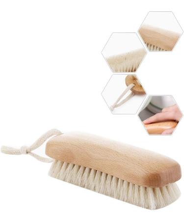 HEALIFTY Natural Beech Bristle Scrub Brush Household Laundry Brush Washing Clothes Brush Shoes Wash Brush - Buy Online on GoSupps.com