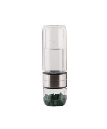 GEMHUB Crystal Water Bottle Set | Genuine Green Jade Gemstones | Drink Gem Infused Water