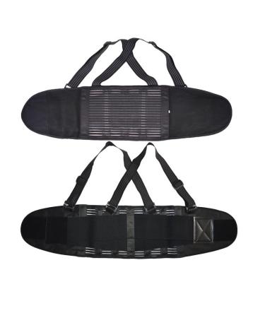 Buy Lumbar Back Support Belt | Posture Corrector with Adjustable Suspenders | Pain Relief Brace for Men & Women | Heavy Lift Work Support Corset (Black M - Buy Online on GoSupps.com