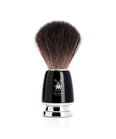 MHLE RYTMO Black Fiber Luxury Shaving Brush - Perfect with Soaps and Creams