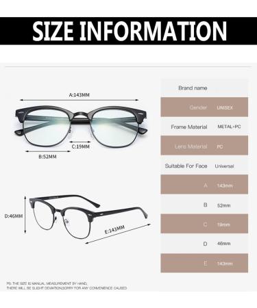 Buy Retro Blue Light Blocking Glasses for Men & Women - Semi Rimless Eyewear J47 in Black Brown Red Clear | International Shipping Available - Buy Online on GoSupps.com