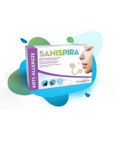 HARTMANN H SANISPIRA Pack of 10 anti-allergy nasal filters for hay fever pet hair and pollen allergies -