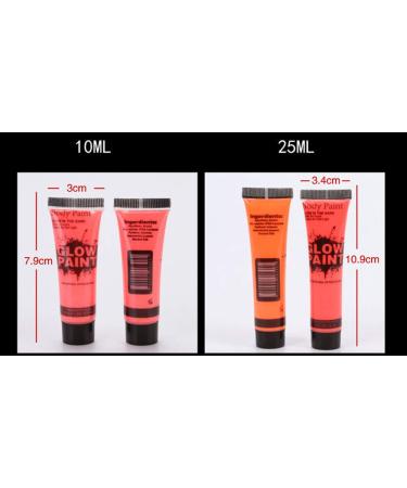 UV Glow Neon Facial & Body Painting Set - 6 Fluorescent Colors (10ml) - Brightest Under UV Light for Makeup Art - Buy Online on GoSupps.com