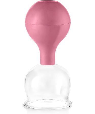 Pulox Cupping Glass Set of 2 - Real Glass with Suction Balls (52mm & 62mm) - Pink | Premium Cupping Therapy for Home Use - Buy Online on GoSupps.com