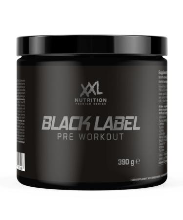 XXL Nutrition - Black Label Pre Workout Powder - Orange Fruit - Pre -Workout Booster with caffeine - 390 grams of orange fruit 390 g (1 Pack)