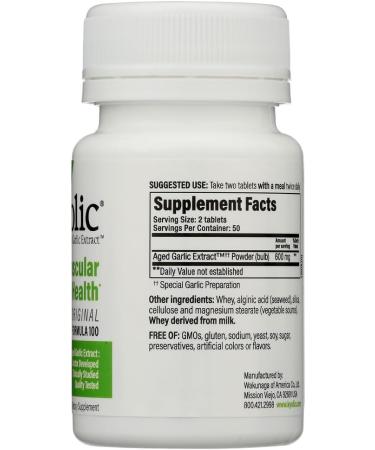 Kyolic Aged Garlic Extract Cardiovascular Health Formula 100 100 Capsule (Pack of 1) - Buy Online on GoSupps.com