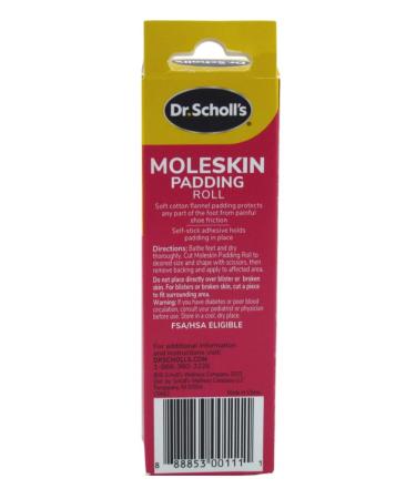 Dr. Scholls Moleskin Padding Roll - 24in x 4.5in | Ultimate Blister and Cushioning Protection | International Shipping Available - Buy Online on GoSupps.com