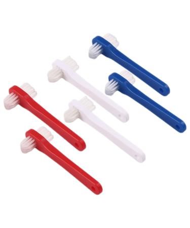 Tovinanna 6th Double-headed wrong toothbrush cleaning of toothbrushes for the household Aligner-prosthesis brush Denture brush cleaning brush false teeth mouth cleaner 1 piece (1 Pack)