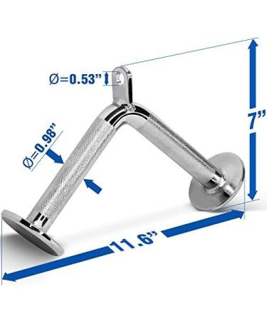 Yes4All LAT Pull Down Cable Attachment Tricep Press Down V-Bar Diamond Knurl Handle - Chrome - Buy Online on GoSupps.com