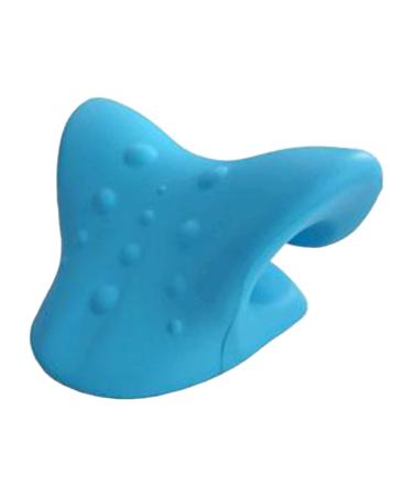 Rehabilitation Advantage Neck and Shoulder Cervical Traction Pillow Relaxer and Stretcher Blue