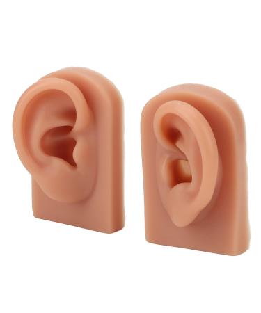 Realistic Silicone Human Ear Model - Dark Skin Tone Pierced for Jewelry Display - Flexible & Reusable for Salons - Buy Online on GoSupps.com