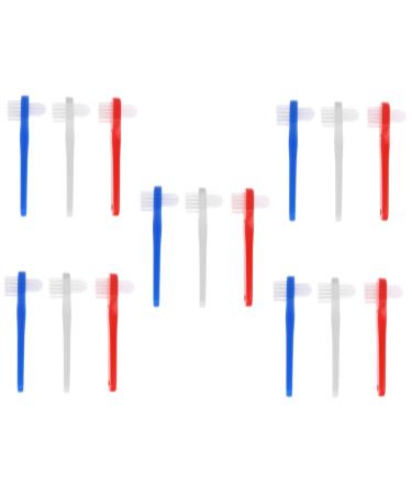 Beaupretty 15 STK toothbrush prosthesis cleaning device prosthesis brush on both sides cleaner for dentures brush for braces incorrect double brush adult plastic