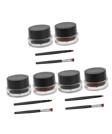 Balacoo 6 Pcs Black Eyeliner Pen Brown Eye Shadow Dark Brown Eyeliner Black Eyebrow Gel Palette Water Proof 1 count (Pack of 1) As Shownx3pcs