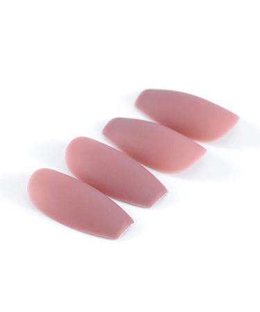 Handcess Coffin Matte Pink Ballerina Press-On Nails | Pure Color Complete Coverage Fake Nail Tips for Women & Girls - Shop Internationally - Buy Online on GoSupps.com