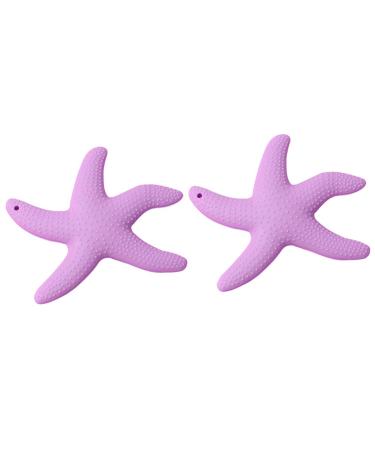 Healifty Silicone Baby Teether Toy - BPA Free Teething Toy for Babies 0-6 Months - Hand Pacifier for Sucking Needs  Sore Gums 2pcs Purple 2pcs