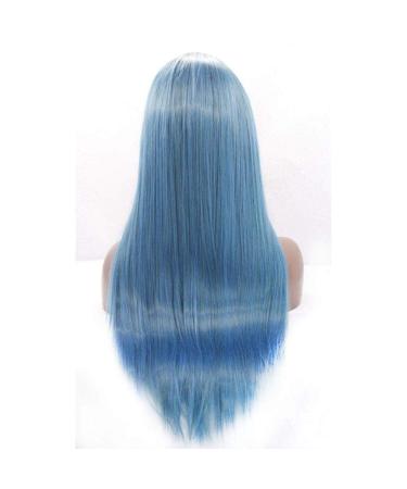 Natural Silky Long Straight Lace Front Wig - 2 Tone Gradient Synthetic Hair for Cosplay & Daily Wear - 18 inch Heat Resistant Hairpiece - Buy Online on GoSupps.com