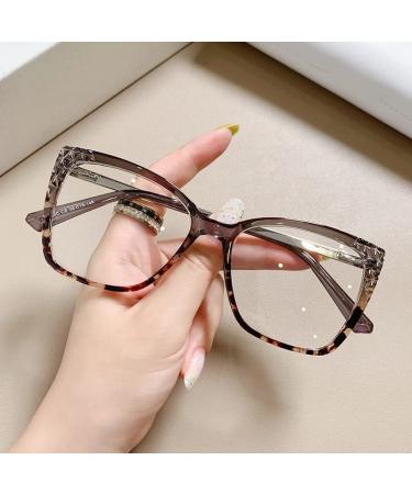 Fuqinqingoz anti-eye load Computer reader glasses Anti-blue light-unscrupulous reading glasses of oversized flat light mirrors (color: C7 size: +0.00) +0.00 C7