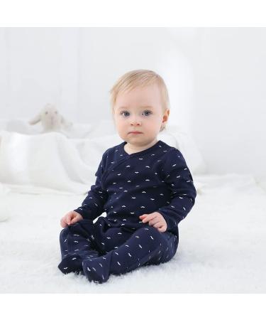 MAMIMAKA Cotton Footed Pajamas | Newborn Baby Grow Onesies | 9-12 Months | Boys & Girls | Long Sleeve - Color1 - Buy Online on GoSupps.com