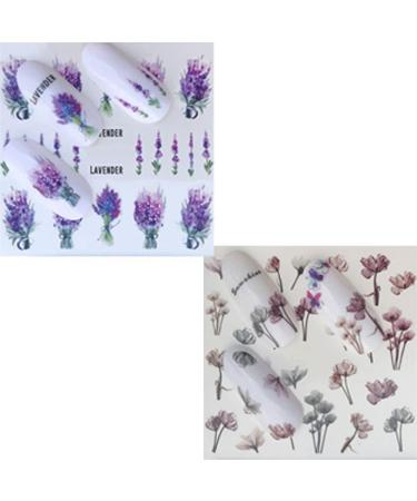 12 Sheets Variety Water Sticker Easy To Use Women Decoration Butterfly-shapeAnd Flowers Bloom Colorful Nail stickers - Buy Online on GoSupps.com