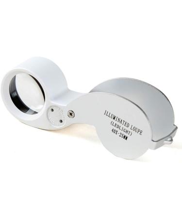 Magnifier Mini 40X Jewelers Power Magnifier Loupe Magnifier Eyes Jewelry Shop Silver LED Lights Folding Magnifier Jeweler Magnifier - Buy Online on GoSupps.com