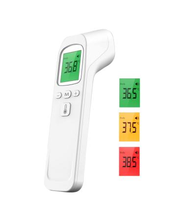 Bestyk's fever thermometer contactless forehead thermometer for babies children & adults contactless infrared digital LCD thermometers with immediate measured values memory function & fever alarm white