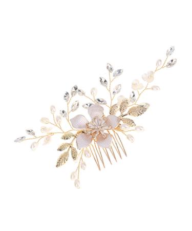 DOITOOL 1 Pc Rhinestone Hair Comb Rhinestone Barrettes Pearl Hair Pin Pearl Hair Clip Crystal Headpiece Rhinestone Hair Clip Rhinestone Headpiece Combs Korean Accessories Bride