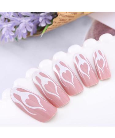 Sethexy Valentine Mandel False Nails - 24Pcs Pink Heart Acrylic Press-On Nails for Women & Girls - Buy Online on GoSupps.com