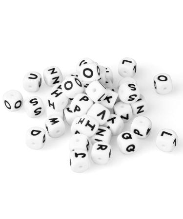 104PCS Square Silicone Alphabet Beads 12MM for DIY Jewelry Making | Weekjoey - Buy Online on GoSupps.com