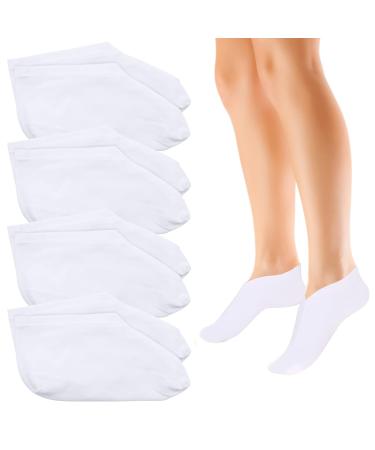 Scettar 4 Pairs Moisturizing Socks Overnight Spa Socks for Dry Fee Cotton Moisture Enhancing Socks Thin Foot Spa Socks for Dry Cracked Feet
