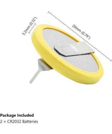 Battery CR2032 3V 2 Tabs Coin Cell for Main Board Toy Electronic Scale 2Pcs - Buy Online on GoSupps.com
