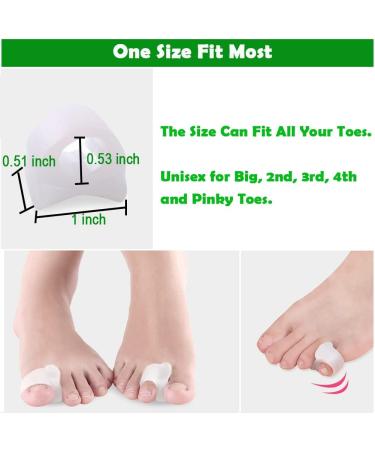 Gel Toe Separators for Bunions & Overlapping Toes - 8 Pack Hammer Toe Straightener, Pinky Toe Spacers, Bunion Corrector & Relief - White - Buy Online on GoSupps.com