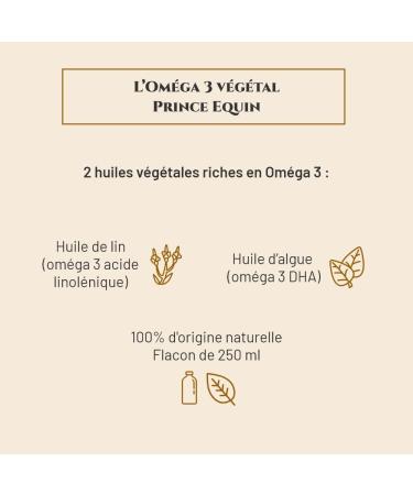 PRINCE EQUIN - OMEGA 3 VEGETAL - Horse nutritional supplement - Linseed oil and seaweed oil rich in omega 3 - Bottle 250 ml - Horse condition recovery - Shine of the dress - French brand - Buy Online on GoSupps.com