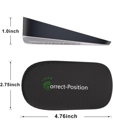 Correct-Position Height Increase Insoles - Heel Cushion Inserts for Leg Length Discrepancies (Black 1.0 Height - Buy Online on GoSupps.com