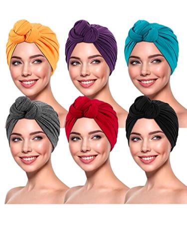 Women Turbans and Head Wraps, Skull-Caps, African Turban Flower Knot Pre-Tied Bonnet Beanie Cap for Women Large Blue/Purple/Yellow/Red/Dark Grey/Black
