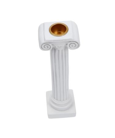 LIFKICH Wedding Decorations Decorative Candleholder 1pc Ancient Roman Column Candlestick Desktop Resin White Dinner Party Air Column Sculptures Home Decor Country Decor White 21.5X5.1X5.1CM