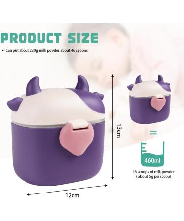 Aolso Baby Milk Powder Dispenser Pot 230g - Purple | Formula Dispenser with Sealed Cover and Spoon | Baby Milk Powder Container - Buy Online on GoSupps.com