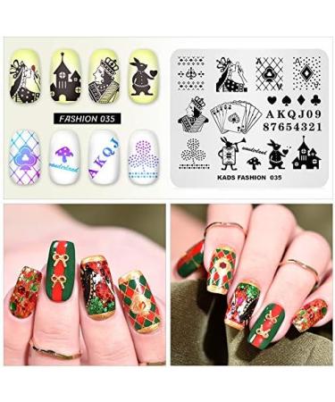 KADS Nail Stamping Plate - Fashion Poker Nail Art Template for DIY Manicure | Stencil Tools (FA035) - Buy Online on GoSupps.com