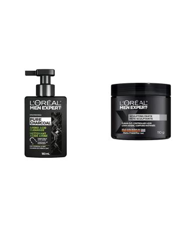 L Or al Paris Daily Face Wash for Men Pure Charcoal Men Expert Skincare & Men Expert Sculpting Paste Hair Paste For Men
