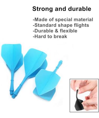 12PCS Blue Integrated Dart Flights & Shafts Set - Durable Anti-Fall Design - Buy Online on GoSupps.com