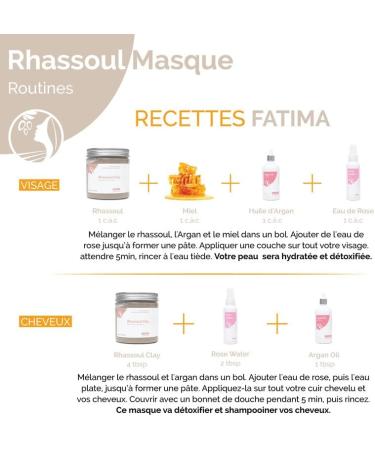 Fatima's Garden Rhassoul Clay - 100% Natural Moroccan Ghassoul Clay with Argan Oil and Eucalyptus - 15oz/425g Pack - Face, Hair, and Hammam Cleansing - Buy Online on GoSupps.com