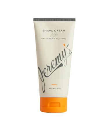 Jeremy s Razors Shaving Cream for Men - All Natural Shave Cream With Green Tea & Menthol - Rich Lather For Face Body Head Travel Sensitive Skin & Razor Burn - Men's Grooming (Made in USA 6 Fl Oz)