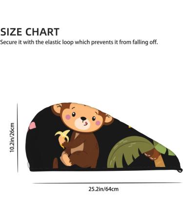 Buy Microfiber Hair Drying Cap - Monkeys Swinging from Palms | Soft Absorbent Towel Wrap for Quick Drying Curly Long & Thick Hair - Buy Online on GoSupps.com