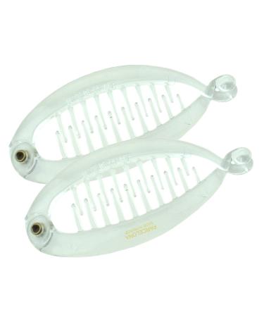 Parcelona French Effortless Mini Small Clear Set of 2 Hair Clip for Fine Hair Flexible Ponytail Holder Fashion Durable Styling Hair Accessories for Women  Made in France