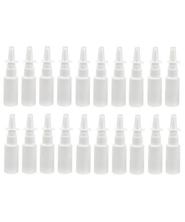 ericotry 20pcs 50ml White Plastic Empty Refillable Nasal Spray Bottles Container (50ML)