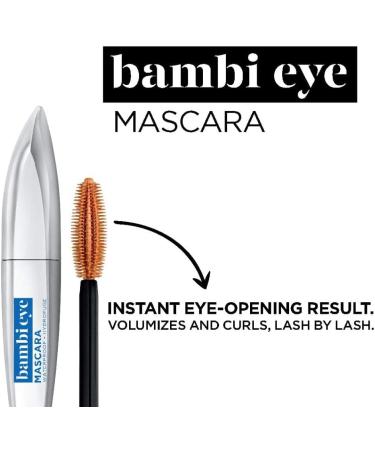 L'Oreal Paris Bambi Eye Washable Mascara Doe Eyes Lasting Volume Length & Lift Definition No Clumping No Smudging Black Brown 0.28 Fl. Oz Washable Black Brown - Buy Online on GoSupps.com