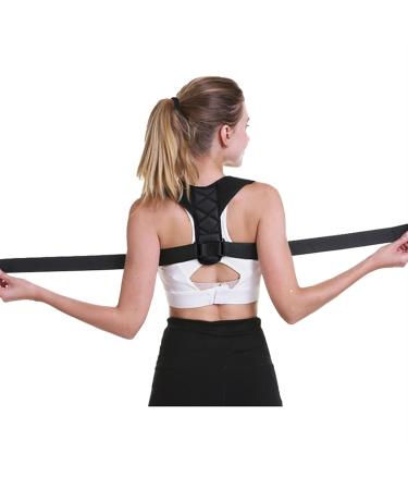 Adjustable Anti-hunchback Posture Correction Belt Upper Back Support Belt Sitting Posture Corrector Clavicle Spine Shoulder Braces Correction lofty ambition Black M/M - Buy Online on GoSupps.com