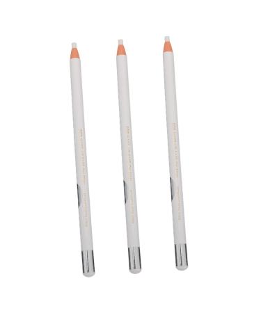 3Pcs White Eyeliner Eyebrow Makeup Kit Eyeshadow Pencil Highlighter Long Lasting Eyeliner Pencil Highlighter Eye Pencil Silkworm Pen Brush Beeswax