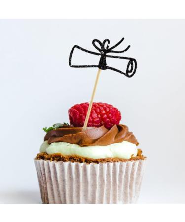 TOPBATHY 2024 Graduation Theme Cupcake Toppers 12pcs Glitter Grad Cap Cake Picks 2024 Diploma Appetizer Picks for Graduation New Years Party Cake Decorations - Buy Online on GoSupps.com