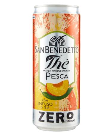 San Benedetto Th Pesca Zero Lot de 48 boissons rafra chissantes sans alcool th glac la p che sans sucre 330 ml